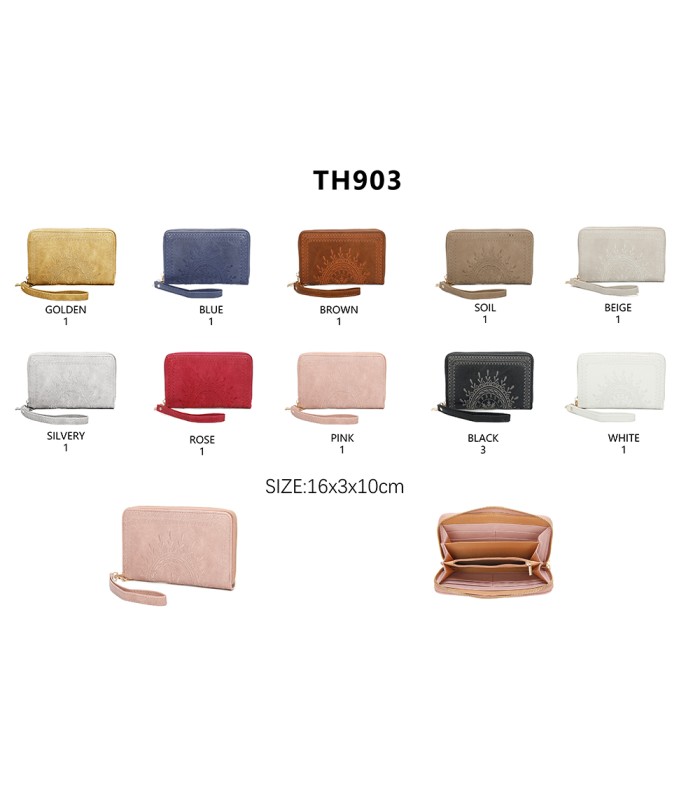 TH903 - Bolso monedero con bordados de mandala