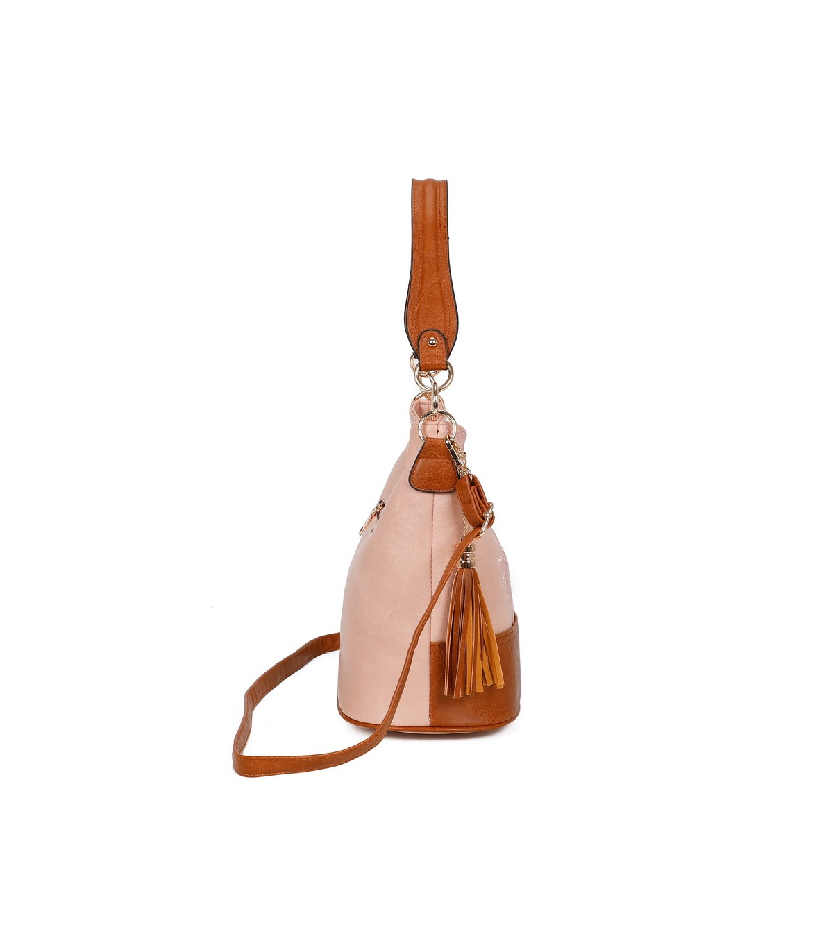T11811 - Bolso bicolor de hombro con bandolera