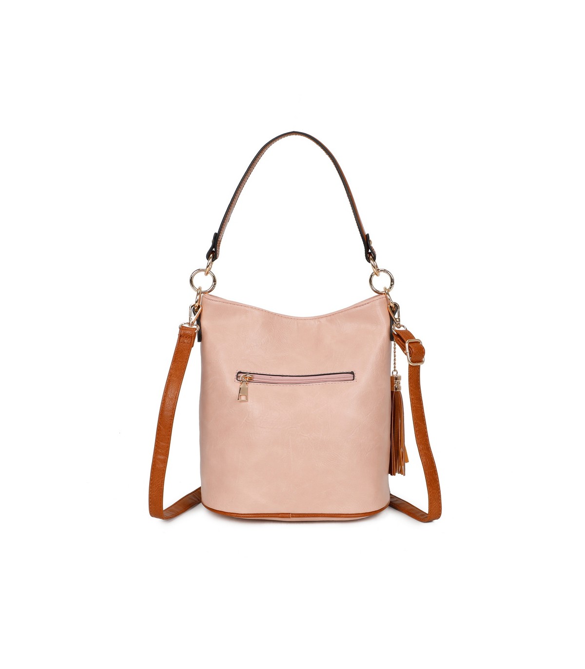 T11811 - Bolso bicolor de hombro con bandolera