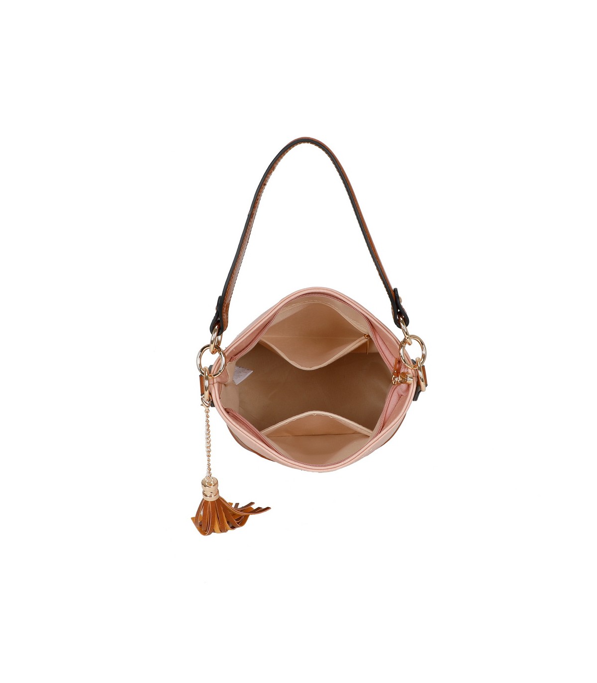 T11811 - Bolso bicolor de hombro con bandolera