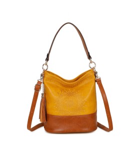 T11811 - Bolso bicolor de hombro con bandolera