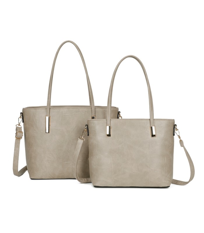 T11828 - Bolso doble amplio compartimento con asa para hombro y bandolera cruzada