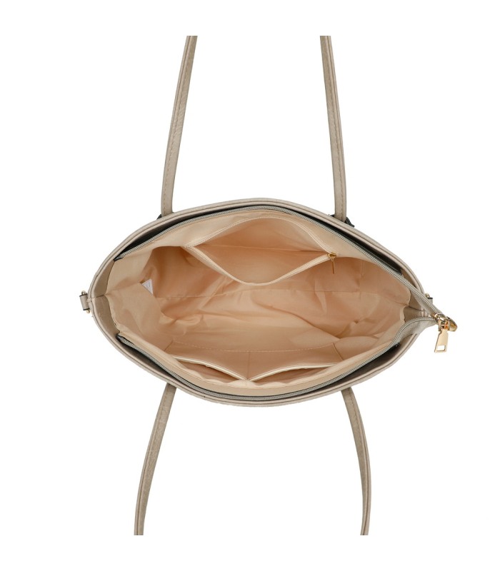 T11828 - Bolso doble amplio compartimento con asa para hombro y bandolera cruzada