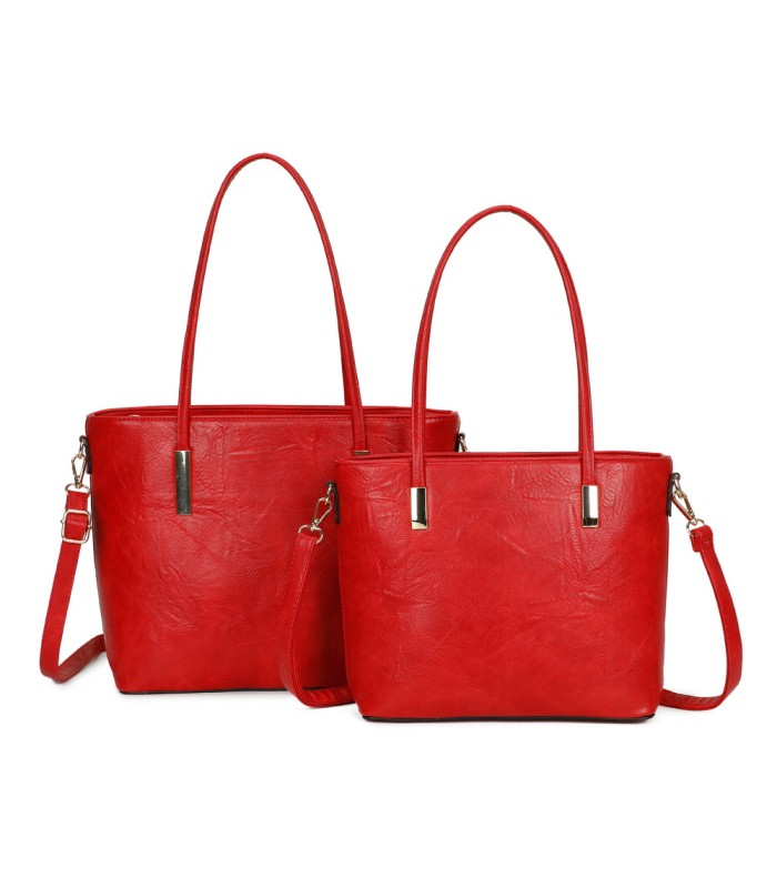 T11828 - Bolso doble amplio compartimento con asa para hombro y bandolera cruzada