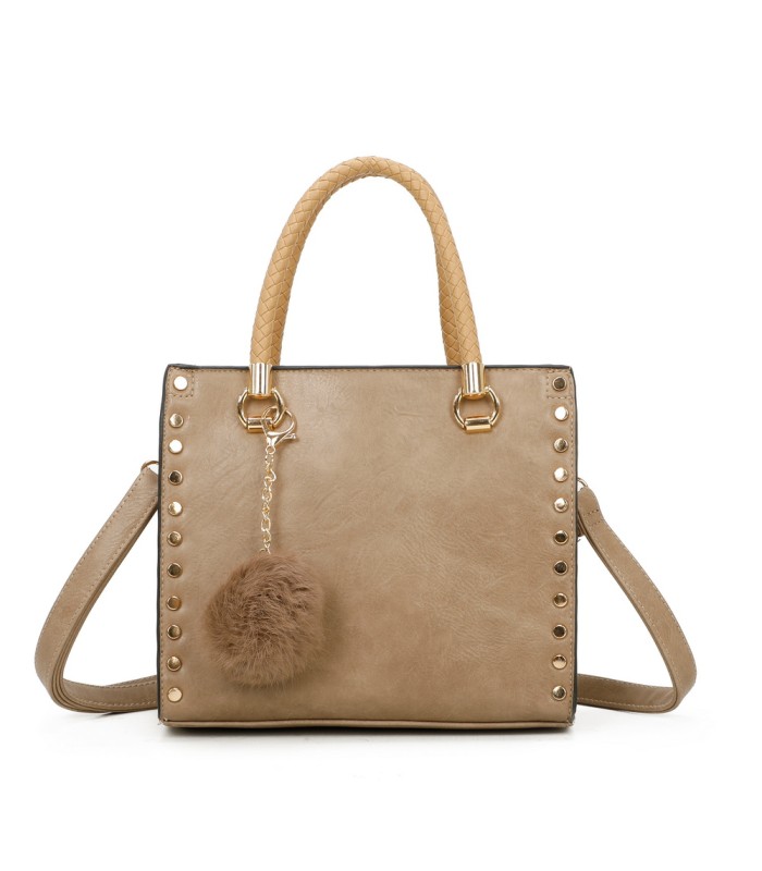 T11595 - Bolso bandolera y de mano con borla decorativa