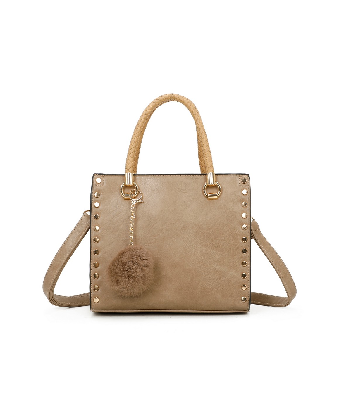 T11595 - Bolso bandolera y de mano con borla decorativa