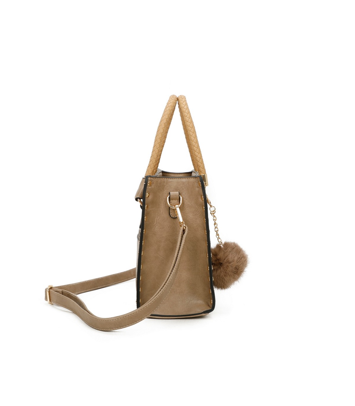 T11595 - Bolso bandolera y de mano con borla decorativa