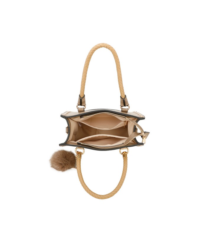 T11595 - Bolso bandolera y de mano con borla decorativa