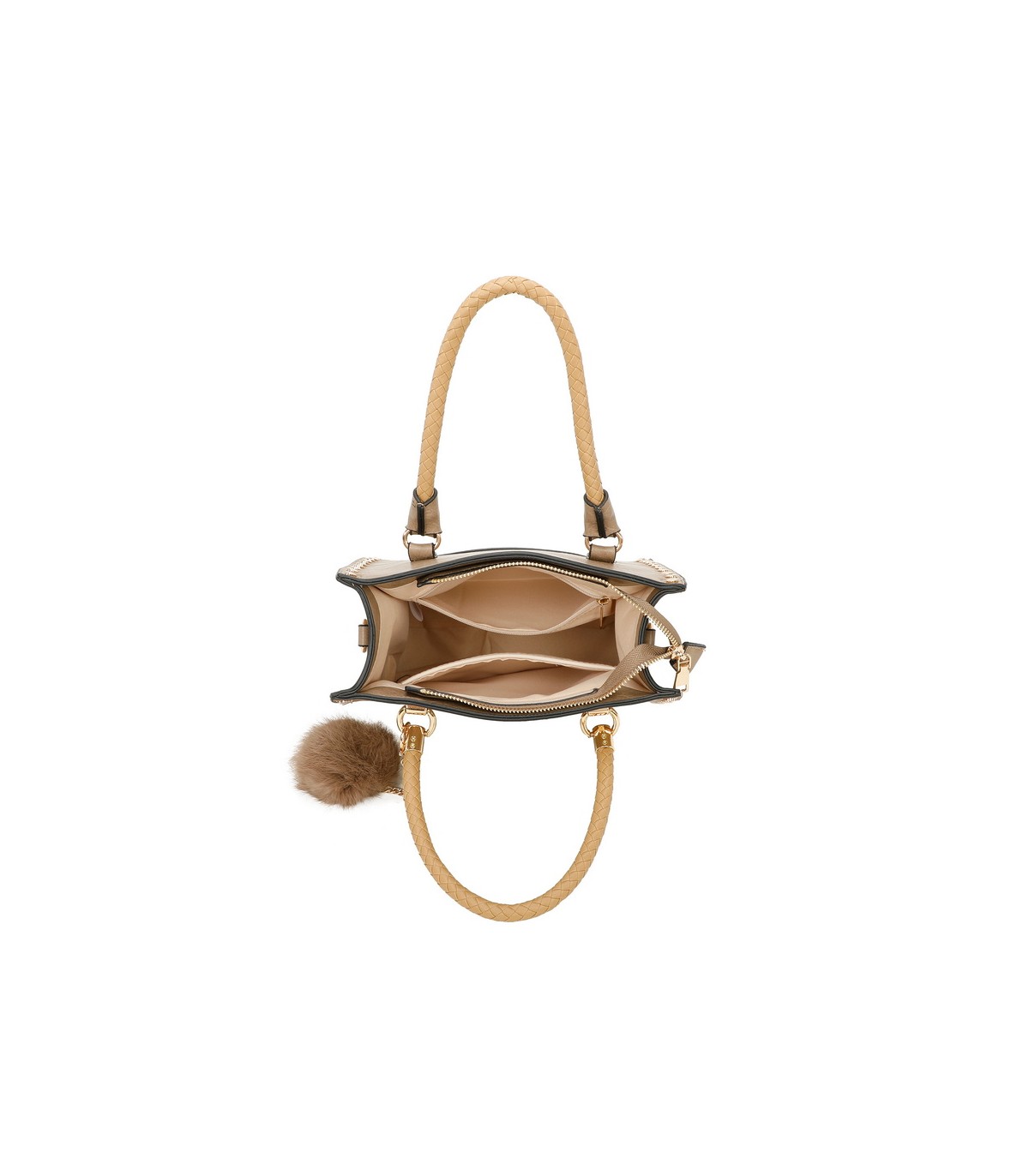 T11595 - Bolso bandolera y de mano con borla decorativa