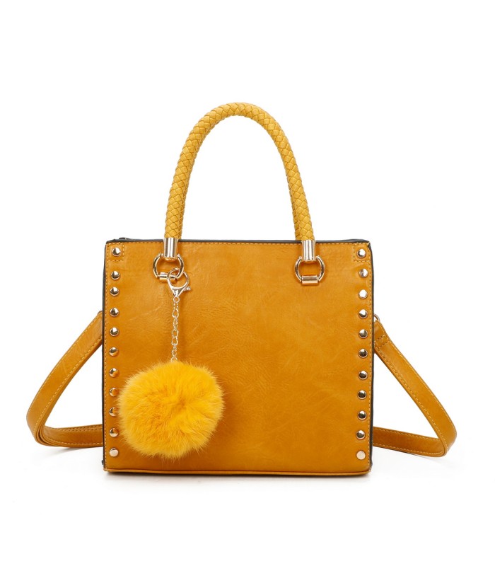 T11595 - Bolso bandolera y de mano con borla decorativa