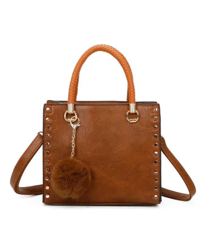 T11595 - Bolso bandolera y de mano con borla decorativa