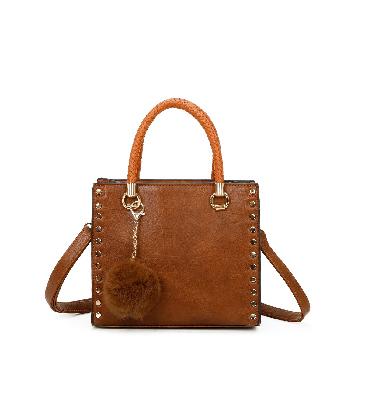 T11595 - Bolso bandolera y de mano con borla decorativa