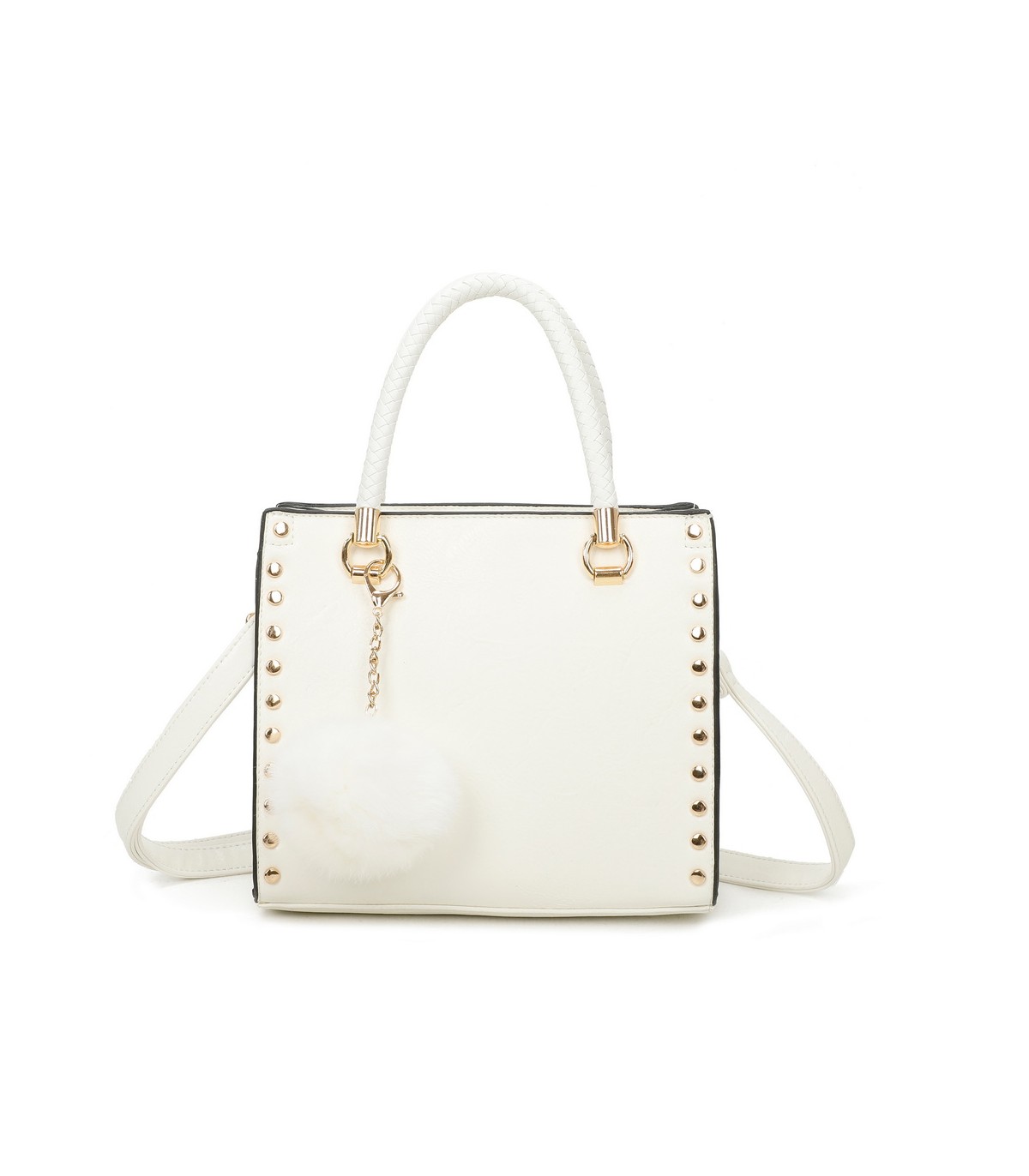 T11595 - Bolso bandolera y de mano con borla decorativa