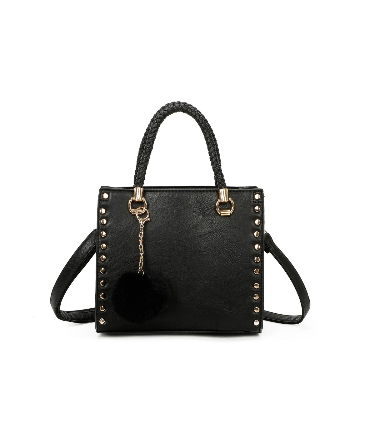 T11595 - Bolso bandolera y de mano con borla decorativa