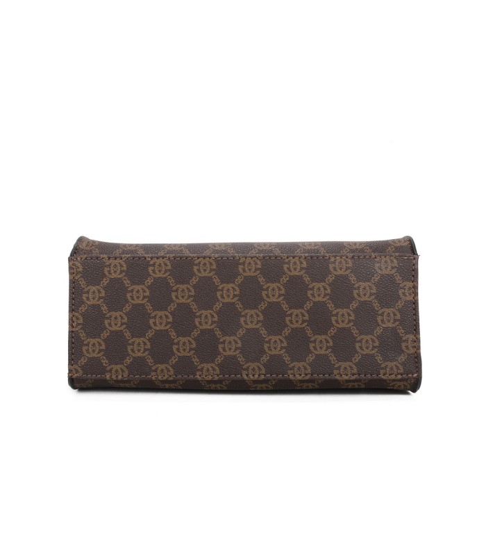 T11784 - Bolso con bandolera de mano y adorno de pañuelo