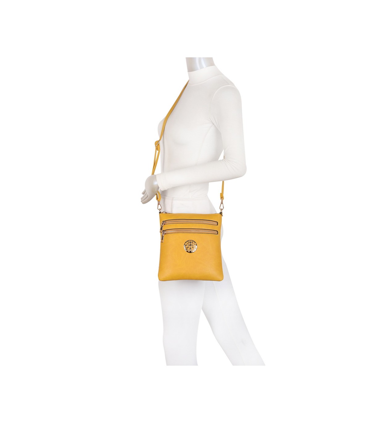T11802 - Bandolera mini flor con emblema