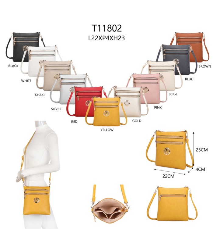 T11802 - Bandolera mini flor con emblema