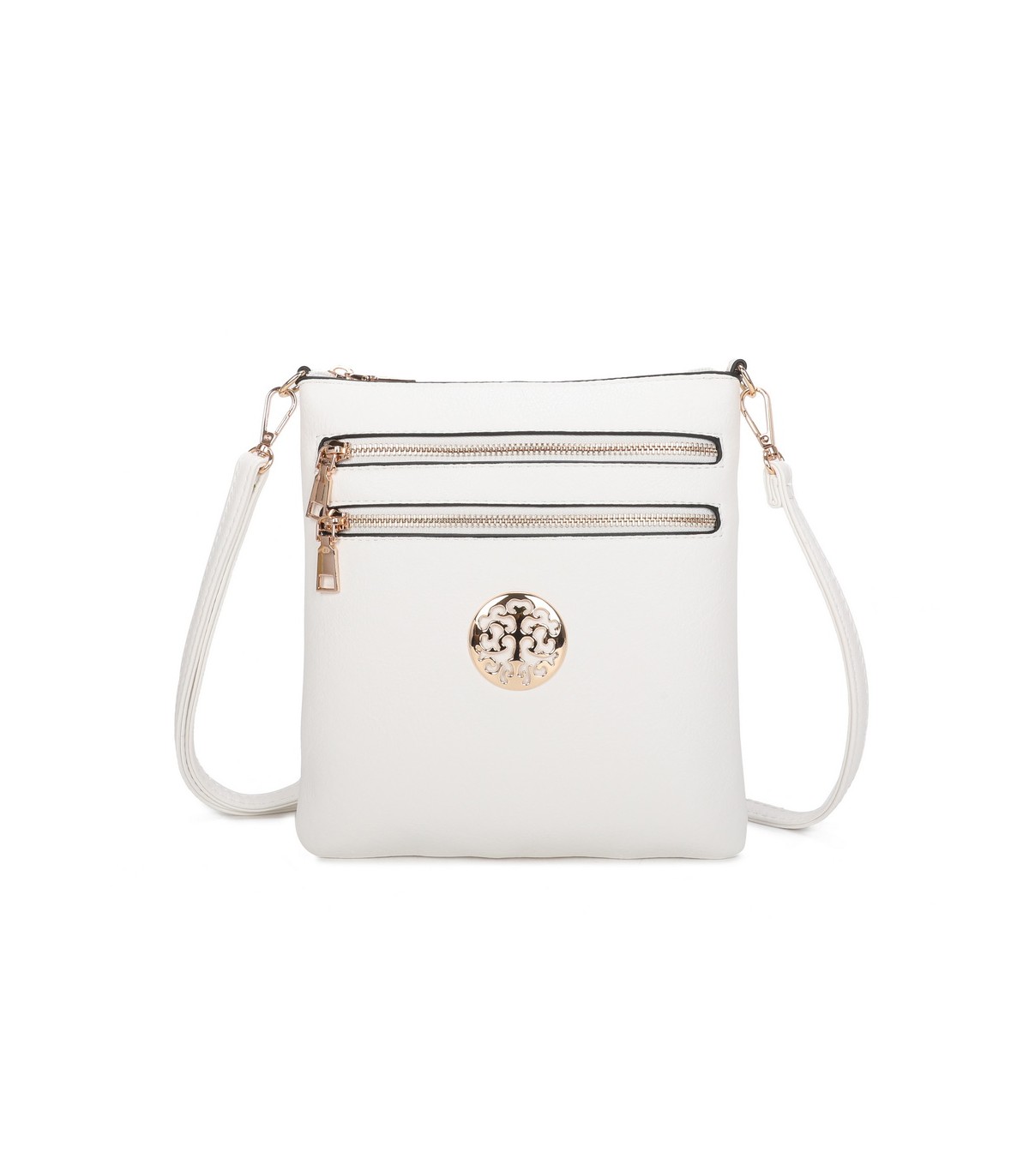T11802 - Bandolera mini flor con emblema