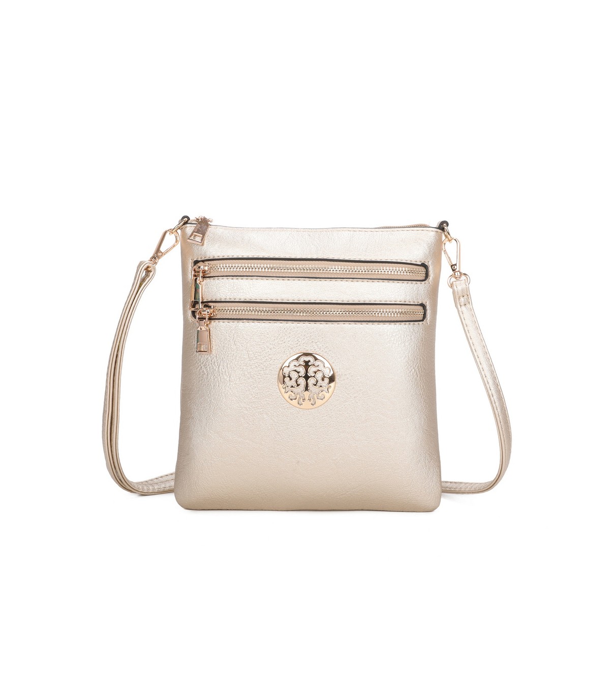 T11802 - Bandolera mini flor con emblema