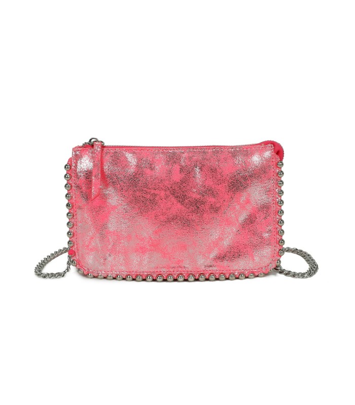 T11818 - Bolso de fiesta de colores brillantes con bandolera y adornos esféricos