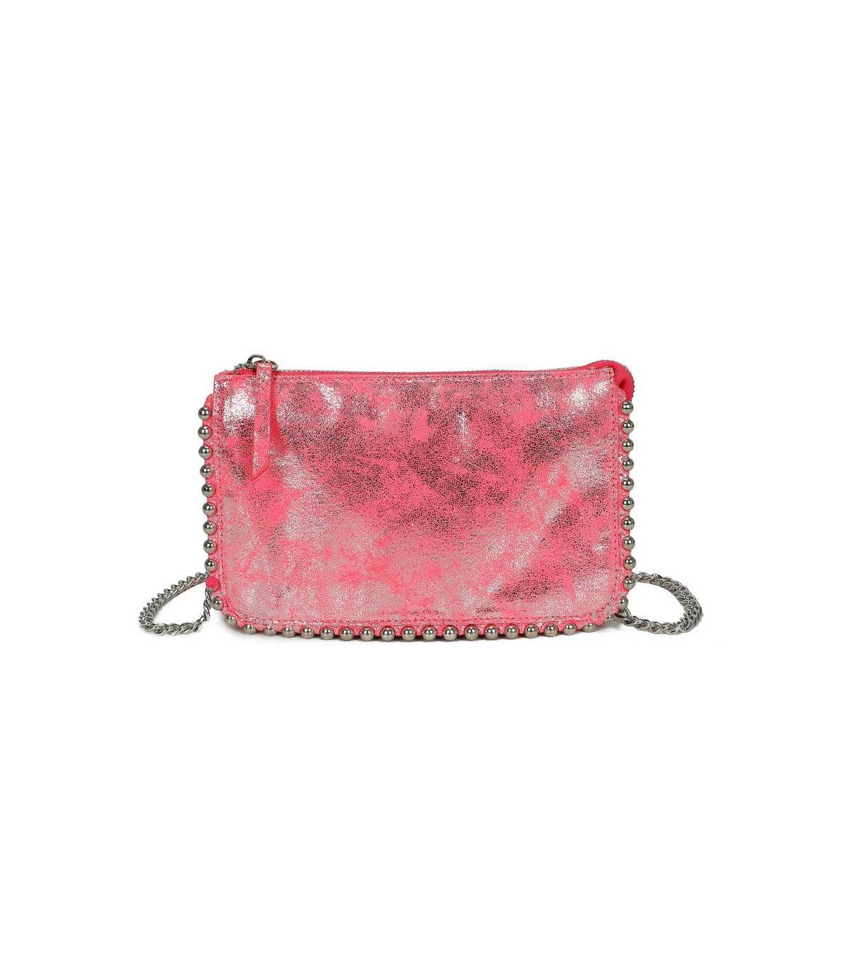 T11818 - Bolso de fiesta de colores brillantes con bandolera y adornos esféricos