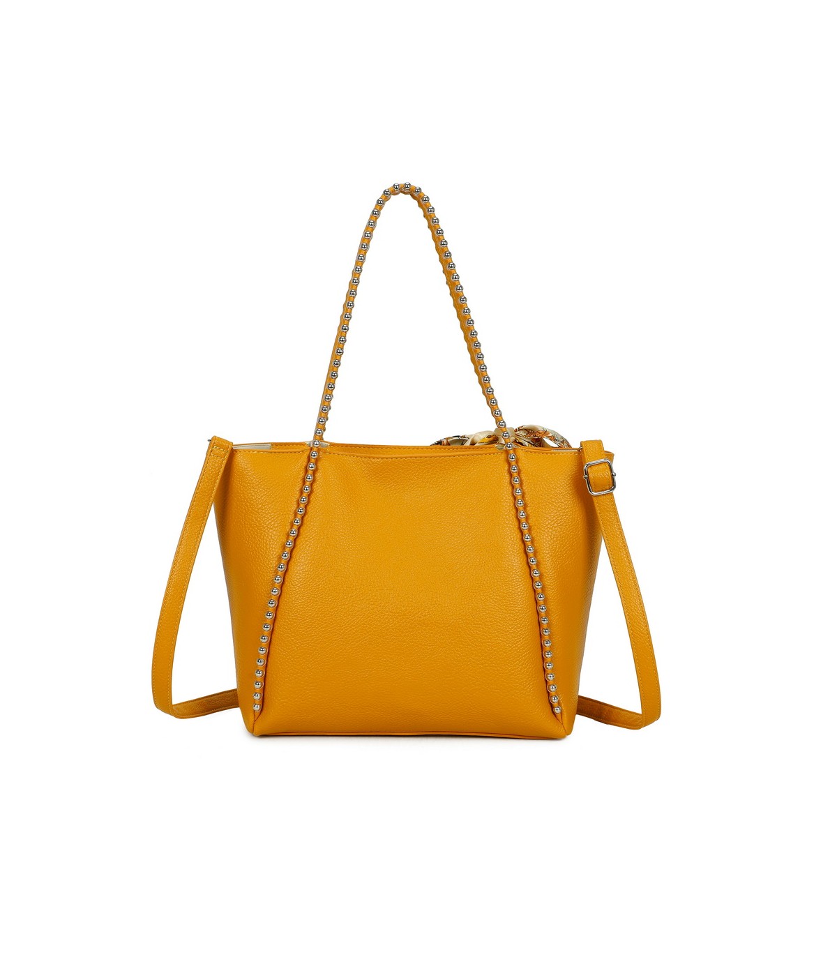 T11859 - Bolso con pañuelo y neceser amplio compartimento