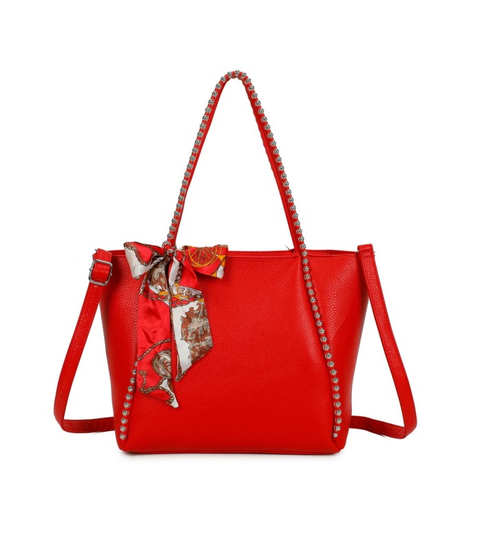 T11859 - Bolso con pañuelo y neceser amplio compartimento
