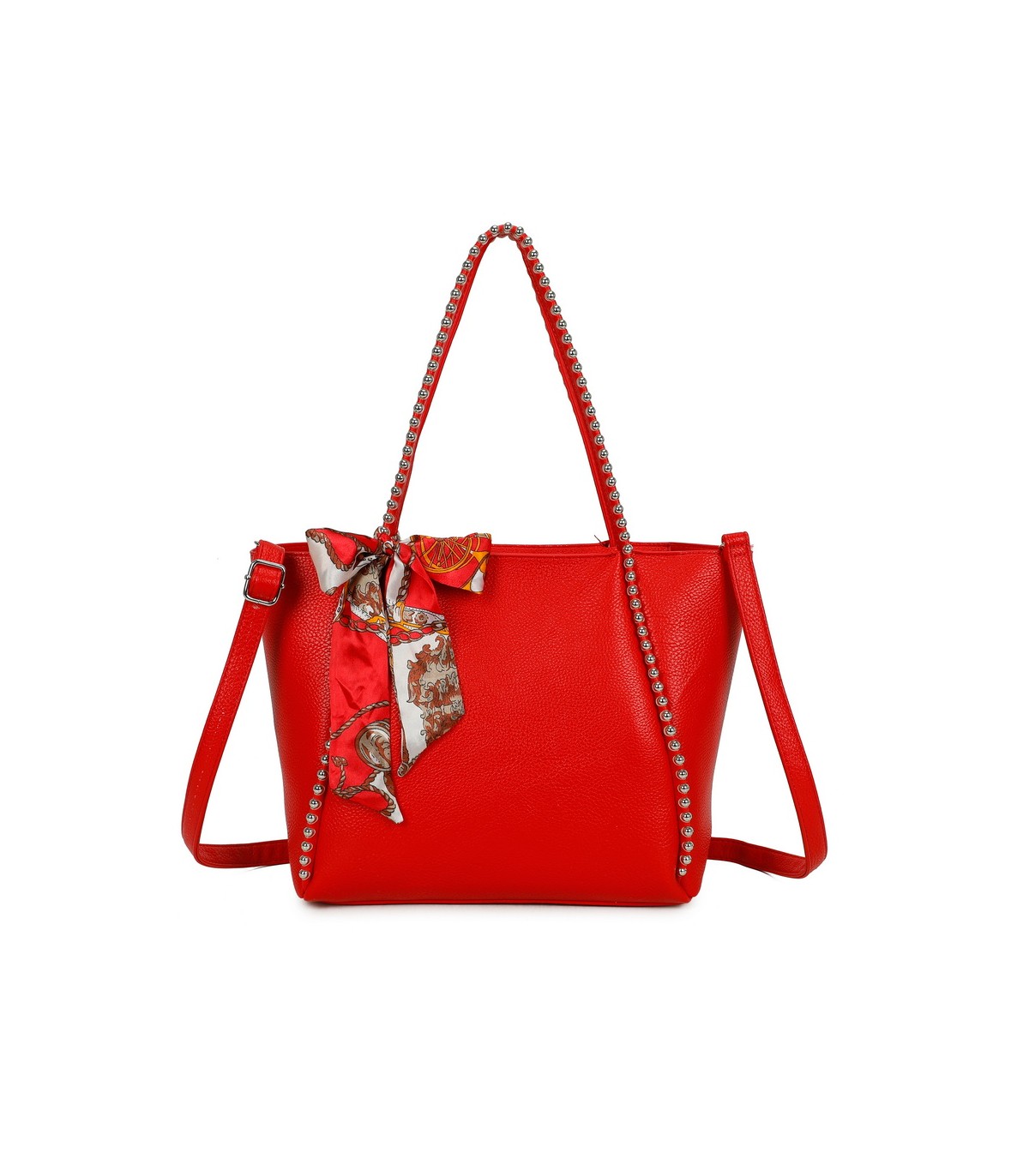 T11859 - Bolso con pañuelo y neceser amplio compartimento