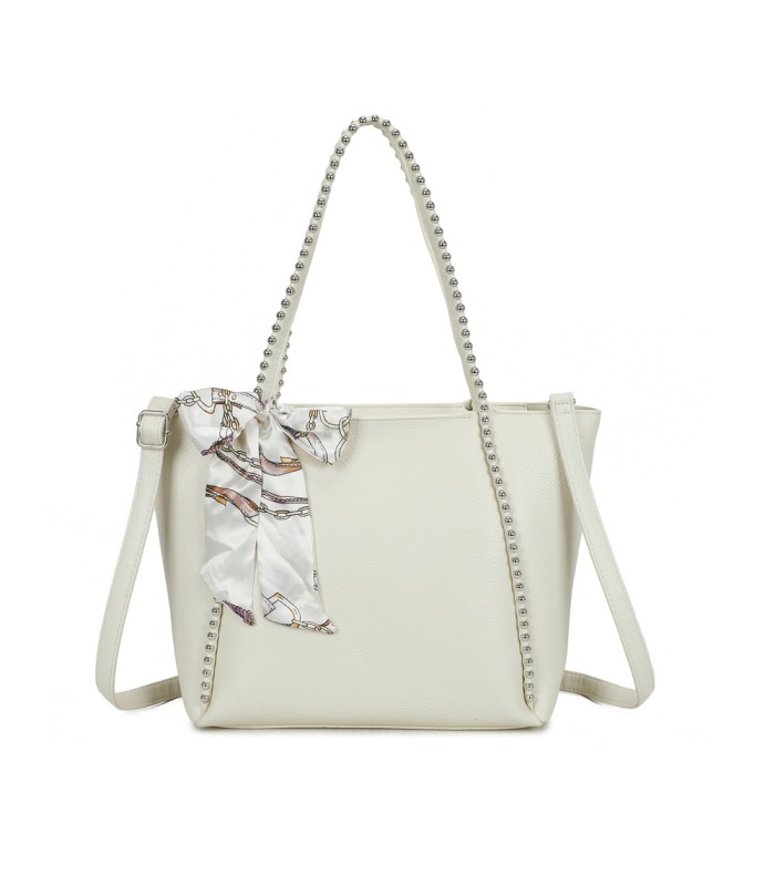 T11859 - Bolso con pañuelo y neceser amplio compartimento