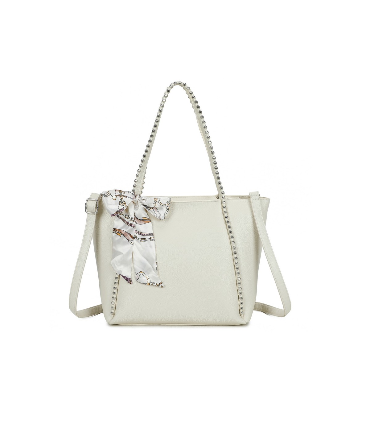 T11859 - Bolso con pañuelo y neceser amplio compartimento