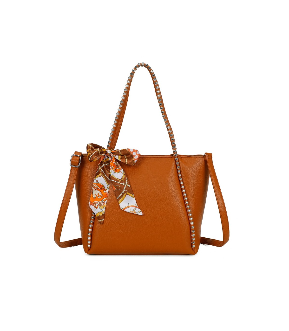 T11859 - Bolso con pañuelo y neceser amplio compartimento