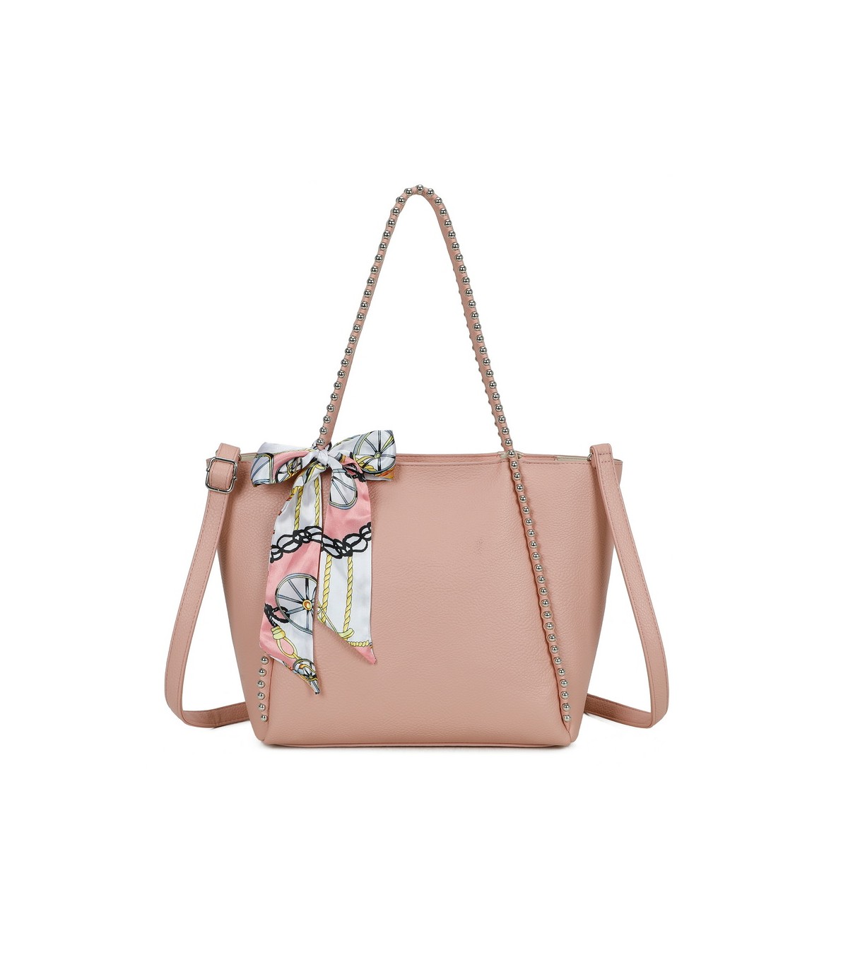 T11859 - Bolso con pañuelo y neceser amplio compartimento