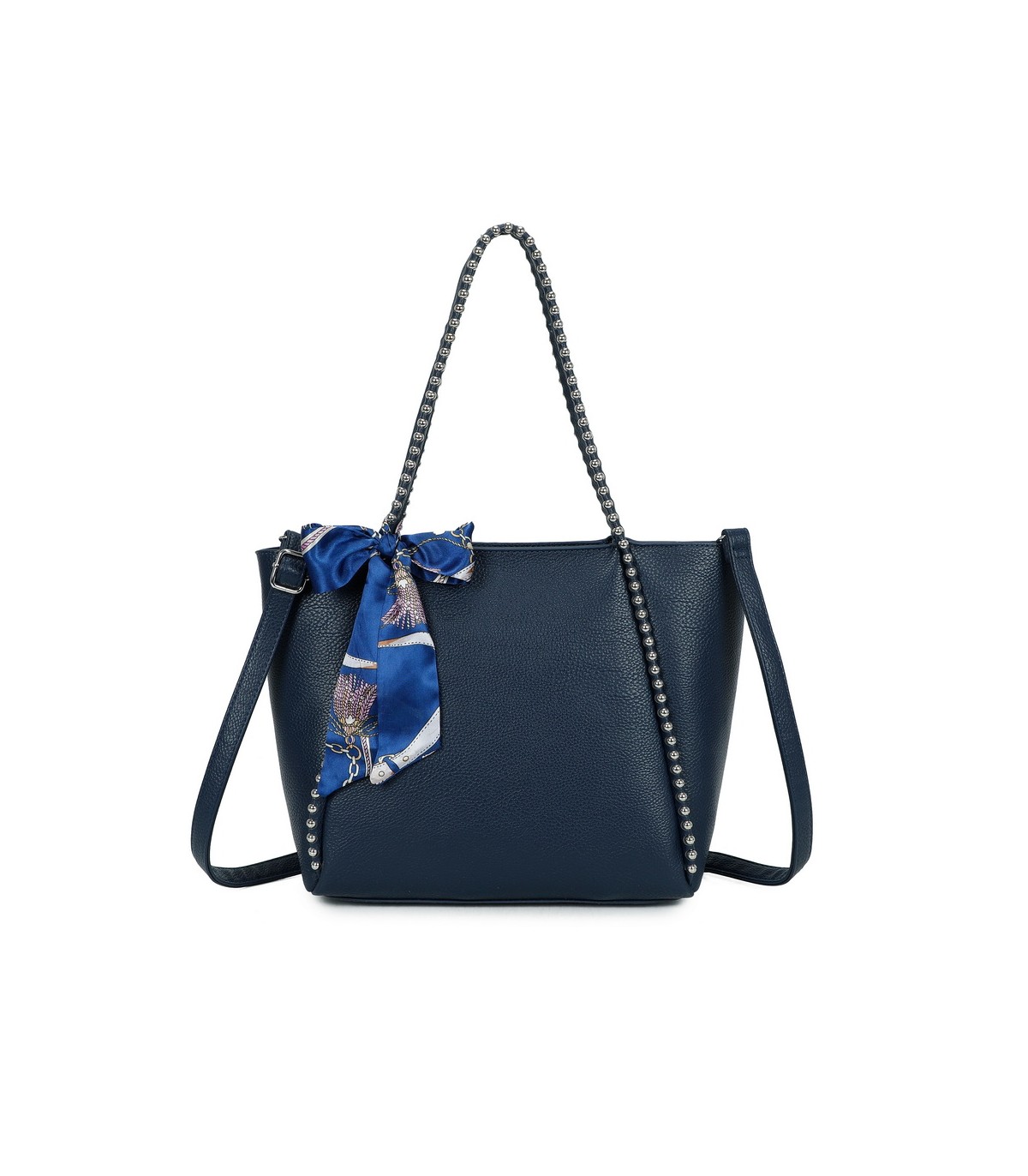 T11859 - Bolso con pañuelo y neceser amplio compartimento