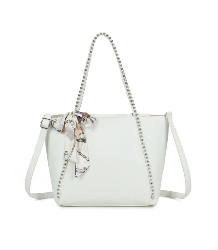 T11859 - Bolso con pañuelo y neceser amplio compartimento