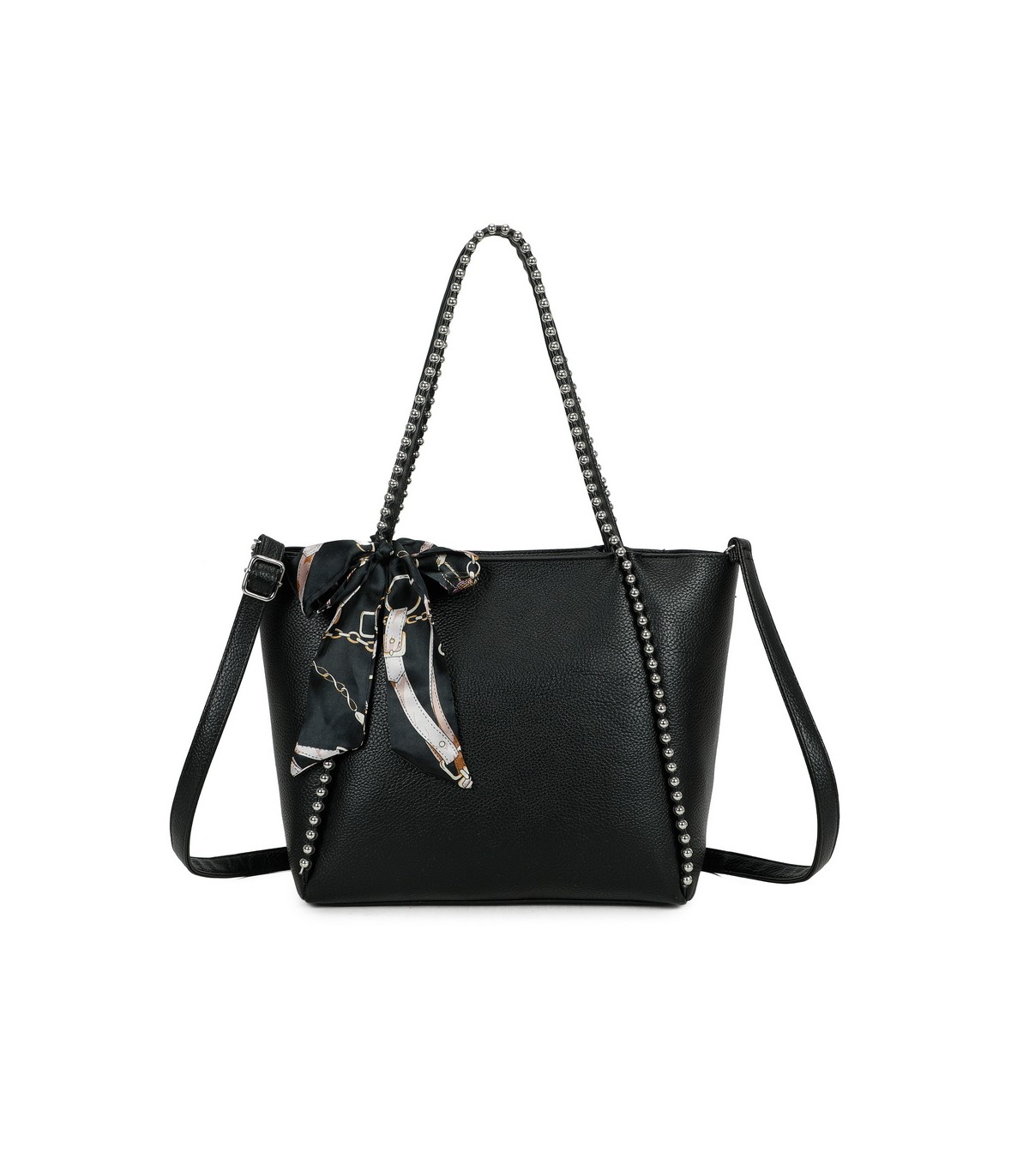 T11859 - Bolso con pañuelo y neceser amplio compartimento