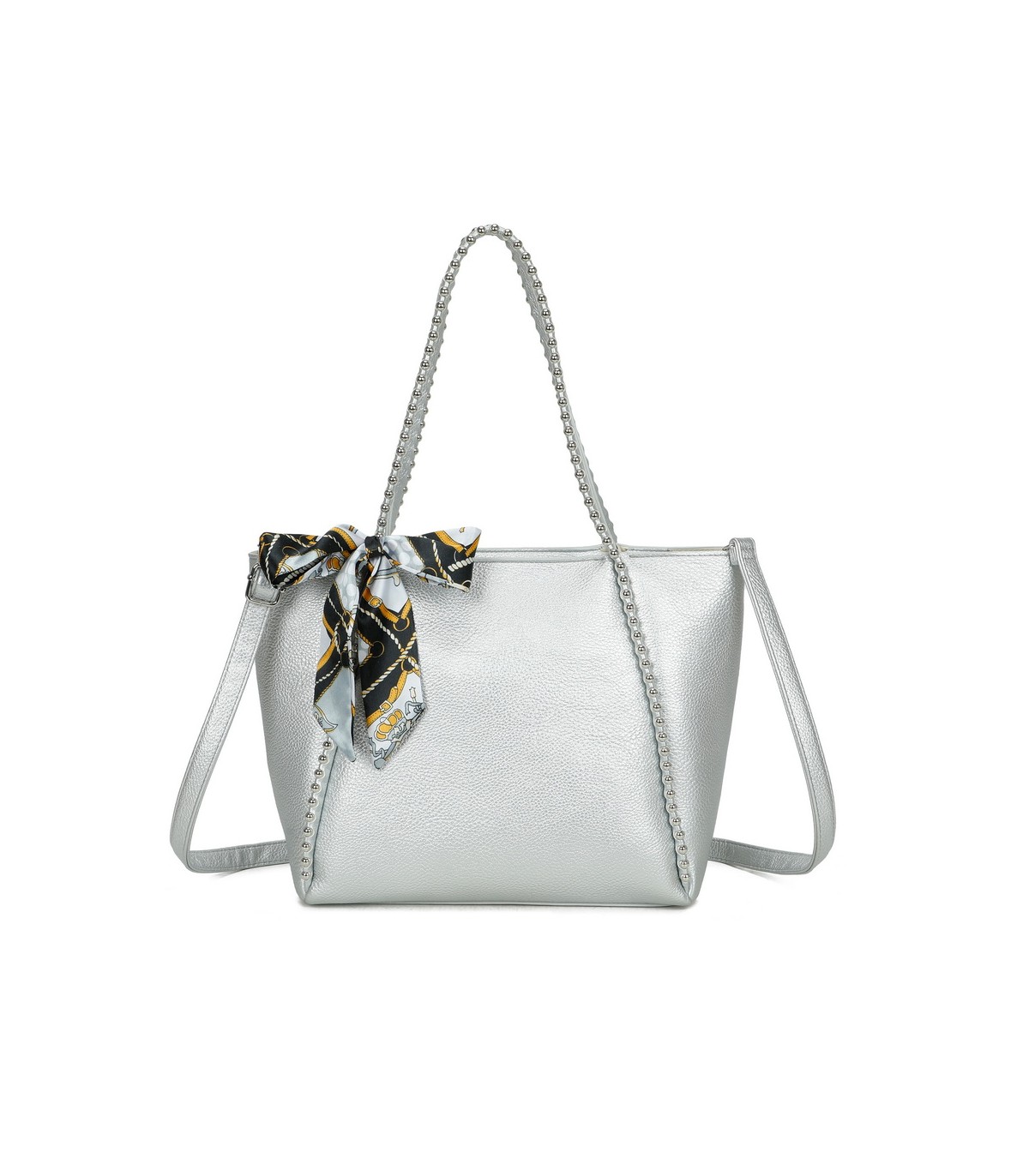 T11859 - Bolso con pañuelo y neceser amplio compartimento