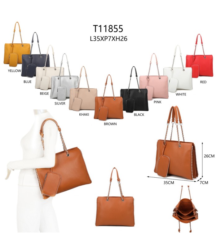 T11855 - Bolso de hombro con monedero exterior