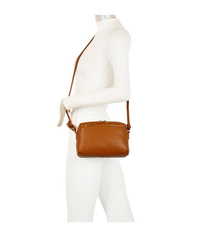 T11874 - Bolso bandolera rectangular múltiples colores y bolsillos trasero y frontal