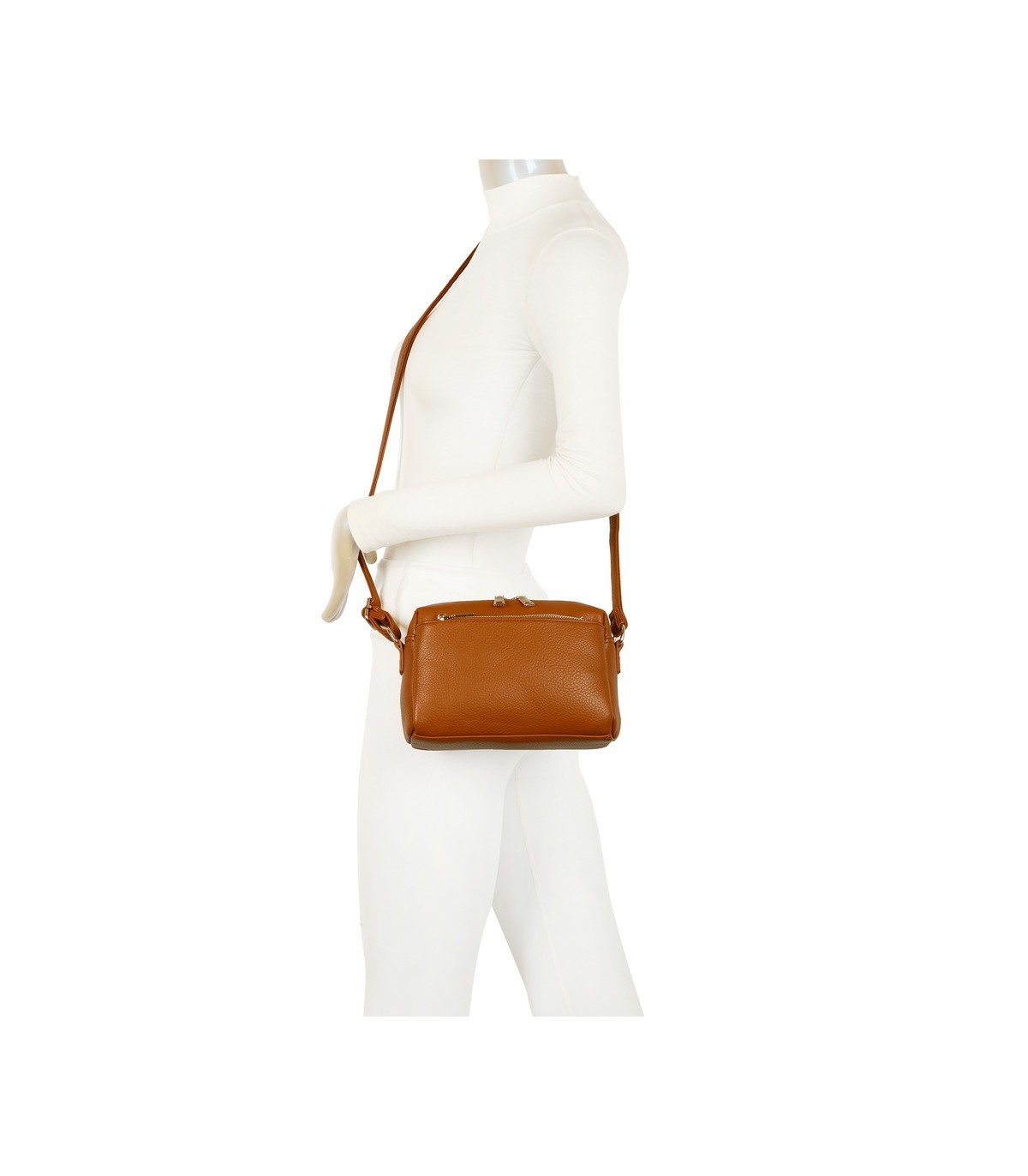 T11874 - Bolso bandolera rectangular múltiples colores y bolsillos trasero y frontal