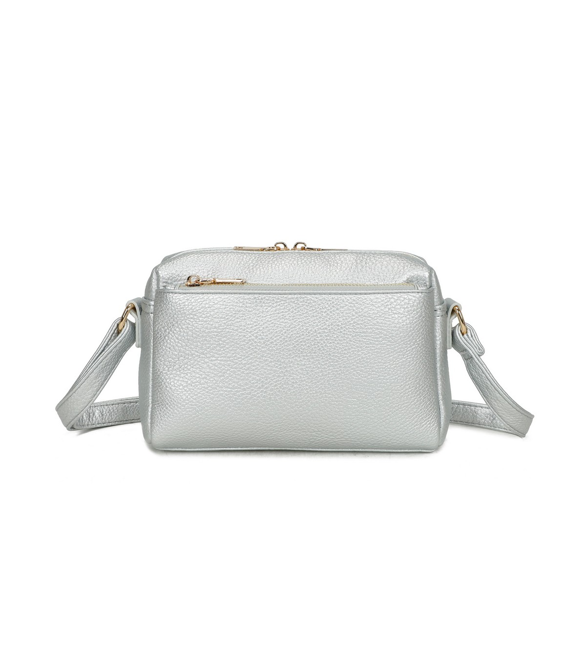 T11874 - Bolso bandolera rectangular múltiples colores y bolsillos trasero y frontal