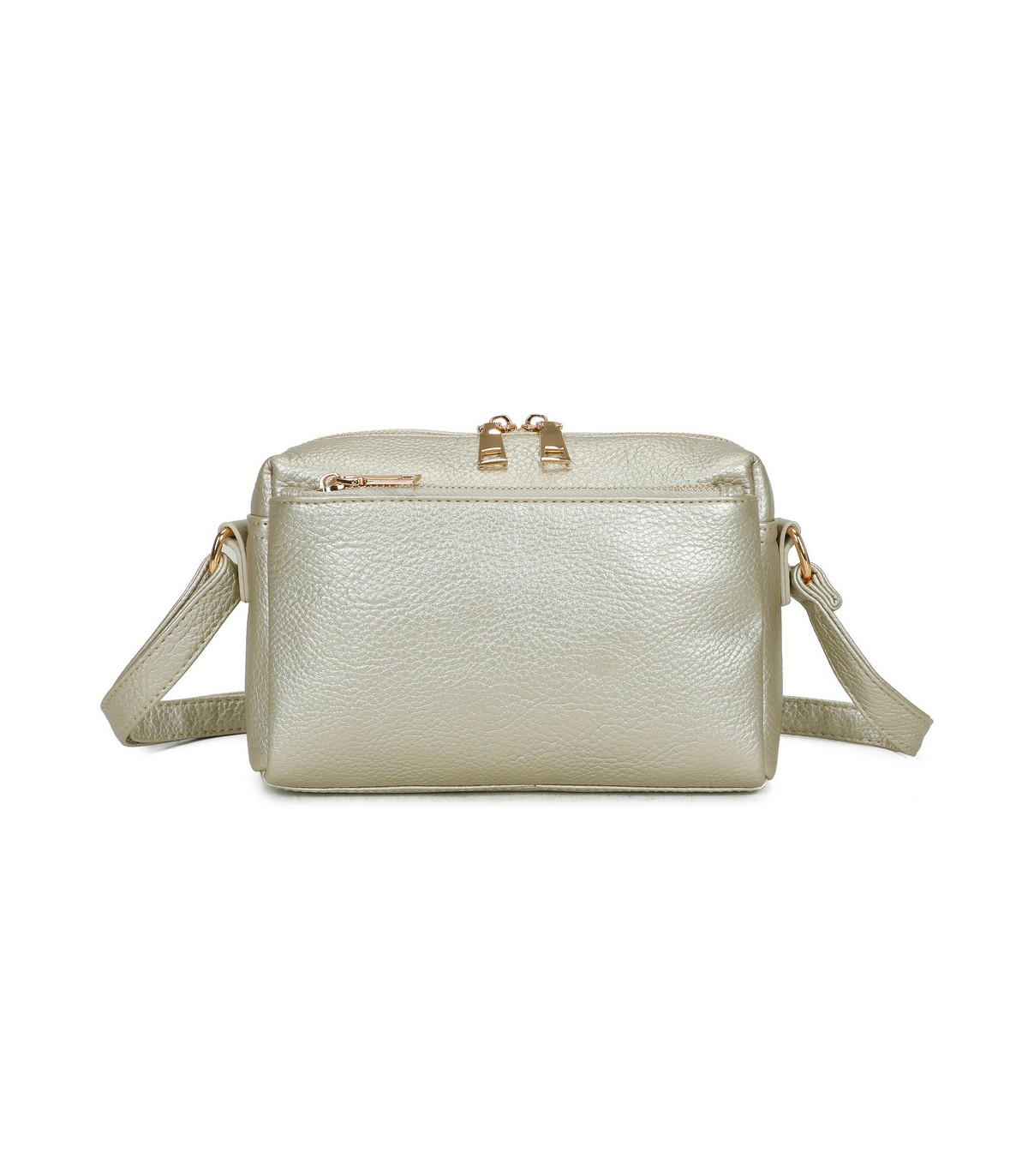 T11874 - Bolso bandolera rectangular múltiples colores y bolsillos trasero y frontal