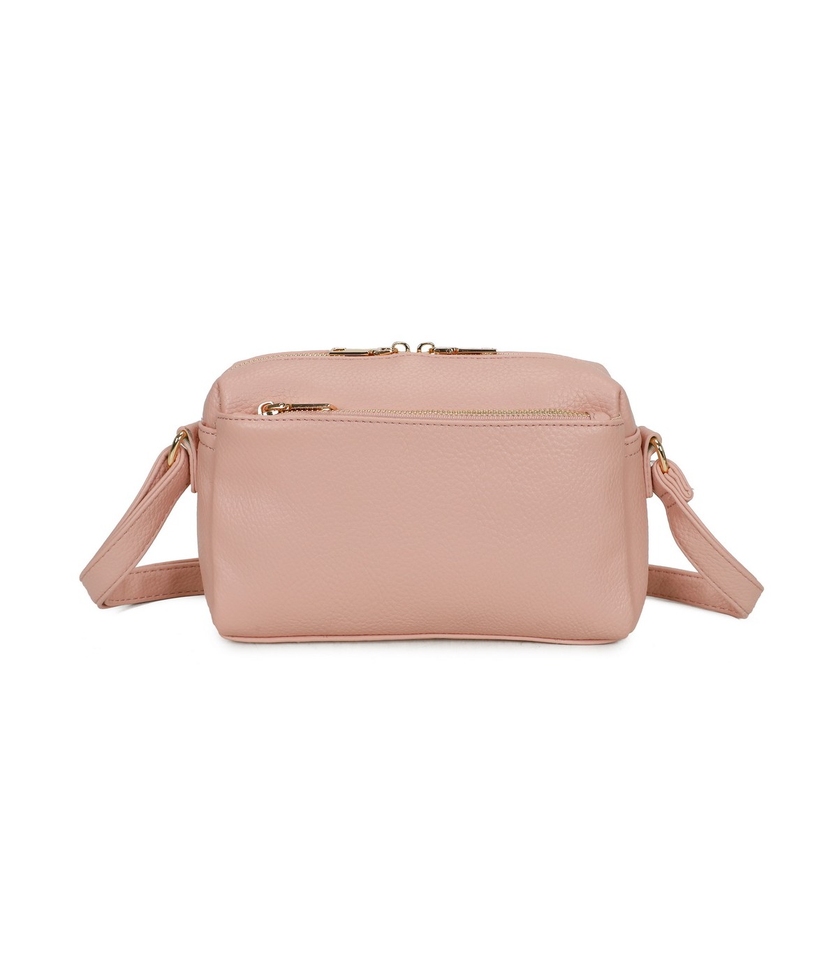T11874 - Bolso bandolera rectangular múltiples colores y bolsillos trasero y frontal