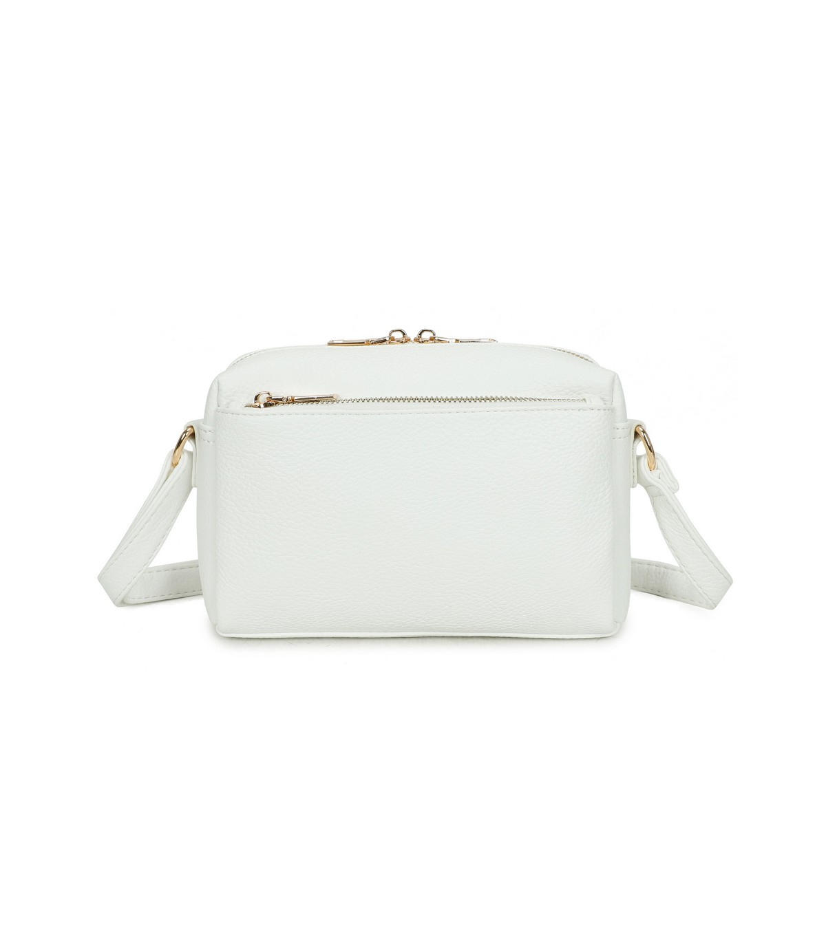 T11874 - Bolso bandolera rectangular múltiples colores y bolsillos trasero y frontal