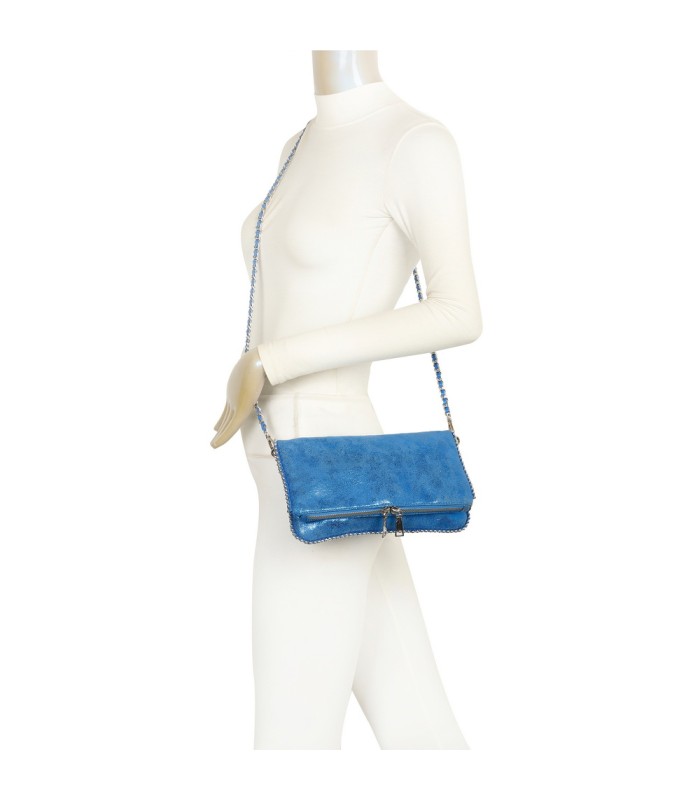 T11820 - Bolso bandolera de aspecto metálico y jaspeado