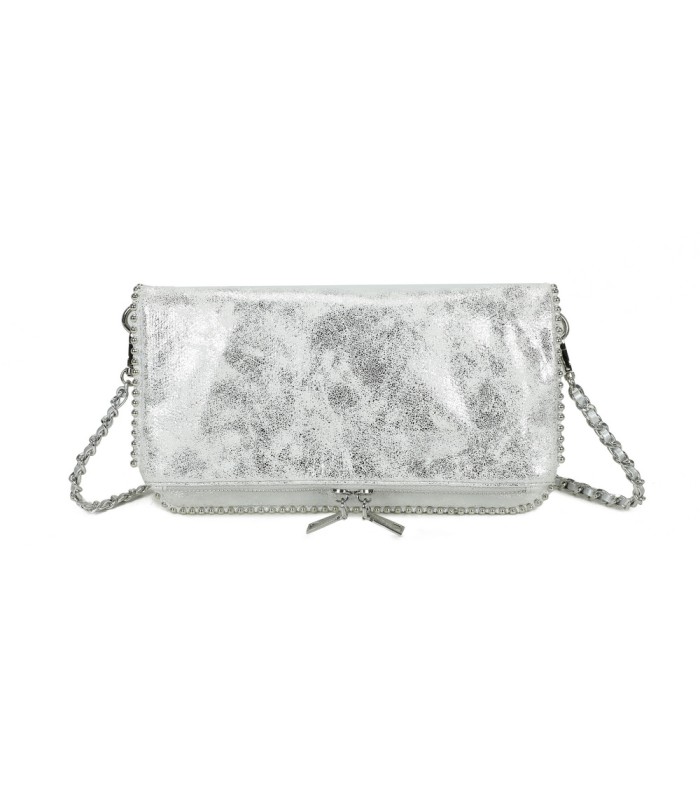 T11820 - Bolso bandolera de aspecto metálico y jaspeado