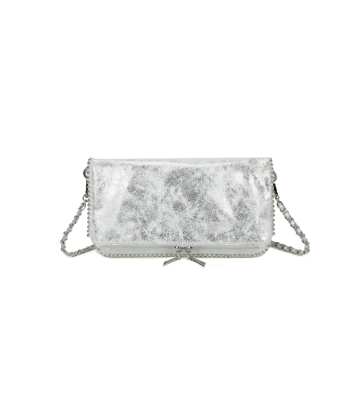 T11820 - Bolso bandolera de aspecto metálico y jaspeado