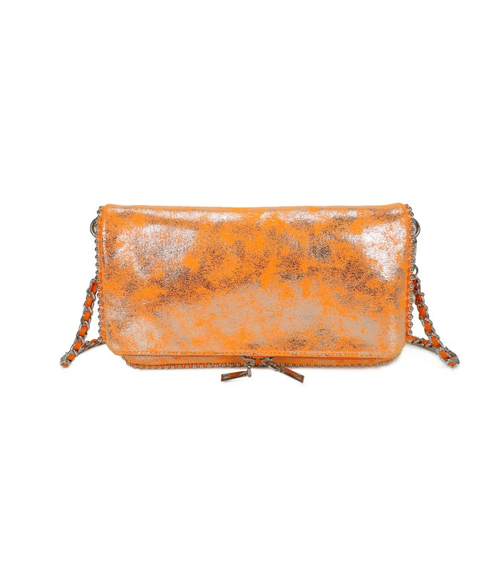 T11820 - Bolso bandolera de aspecto metálico y jaspeado