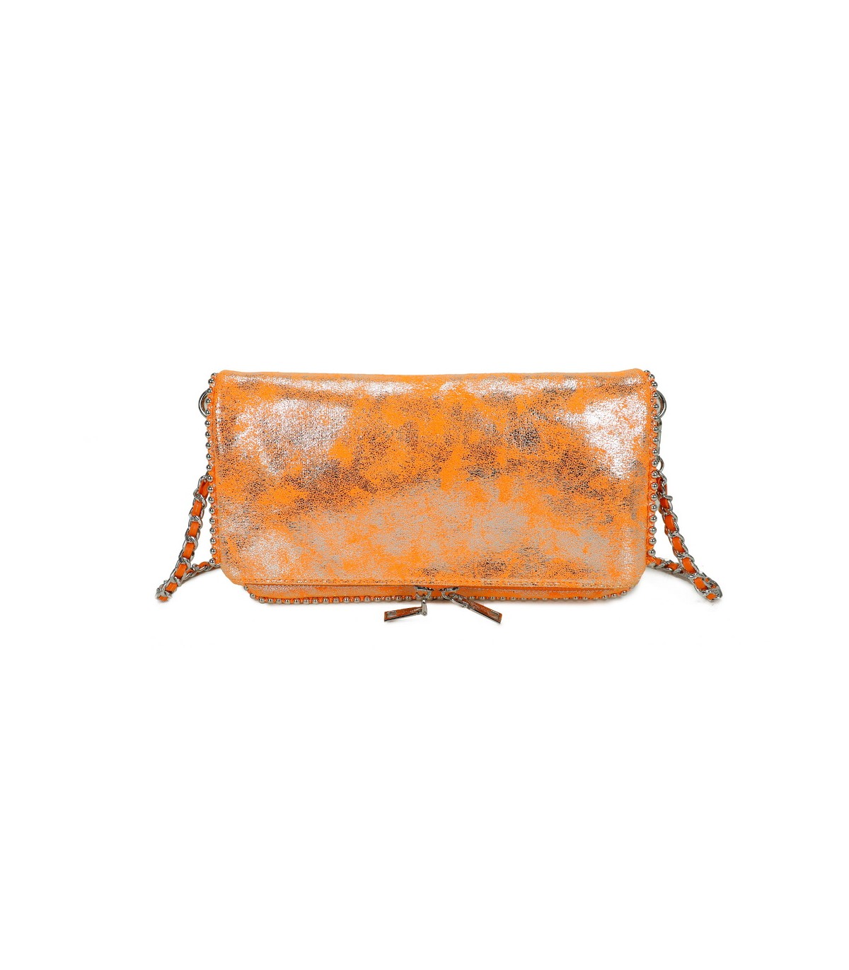 T11820 - Bolso bandolera de aspecto metálico y jaspeado