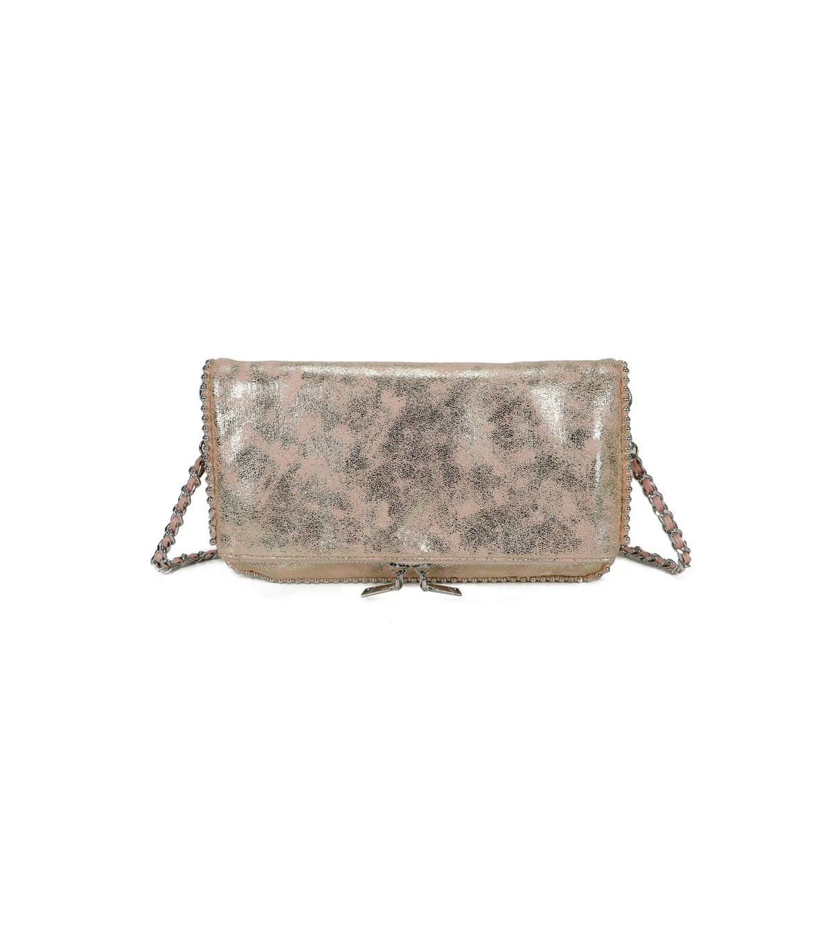 T11820 - Bolso bandolera de aspecto metálico y jaspeado