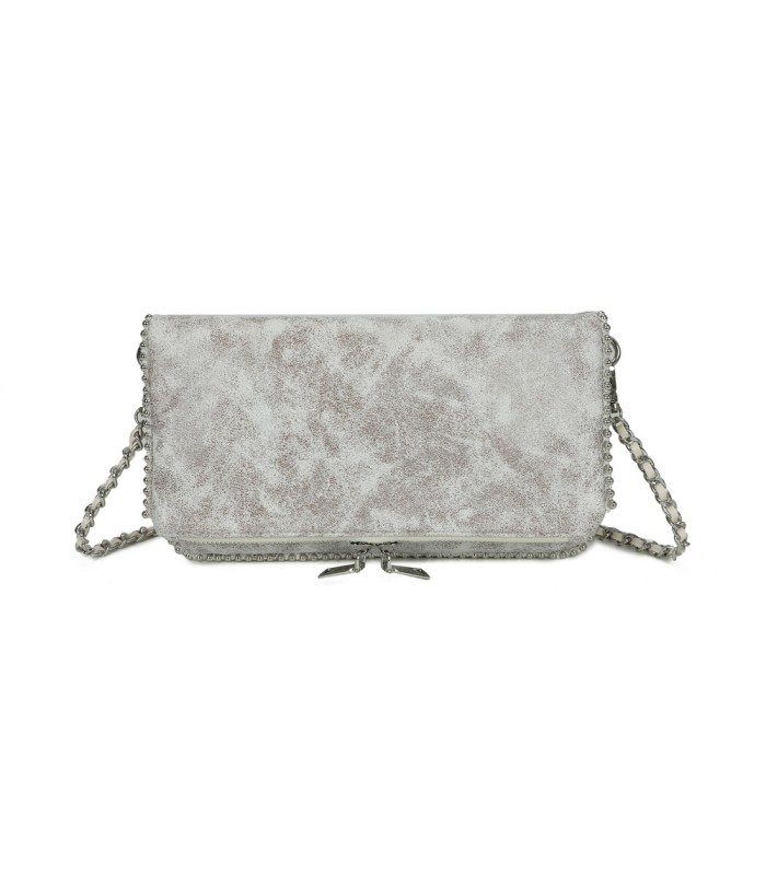 T11820 - Bolso bandolera de aspecto metálico y jaspeado